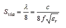 Equation 1 — stitching via spacing